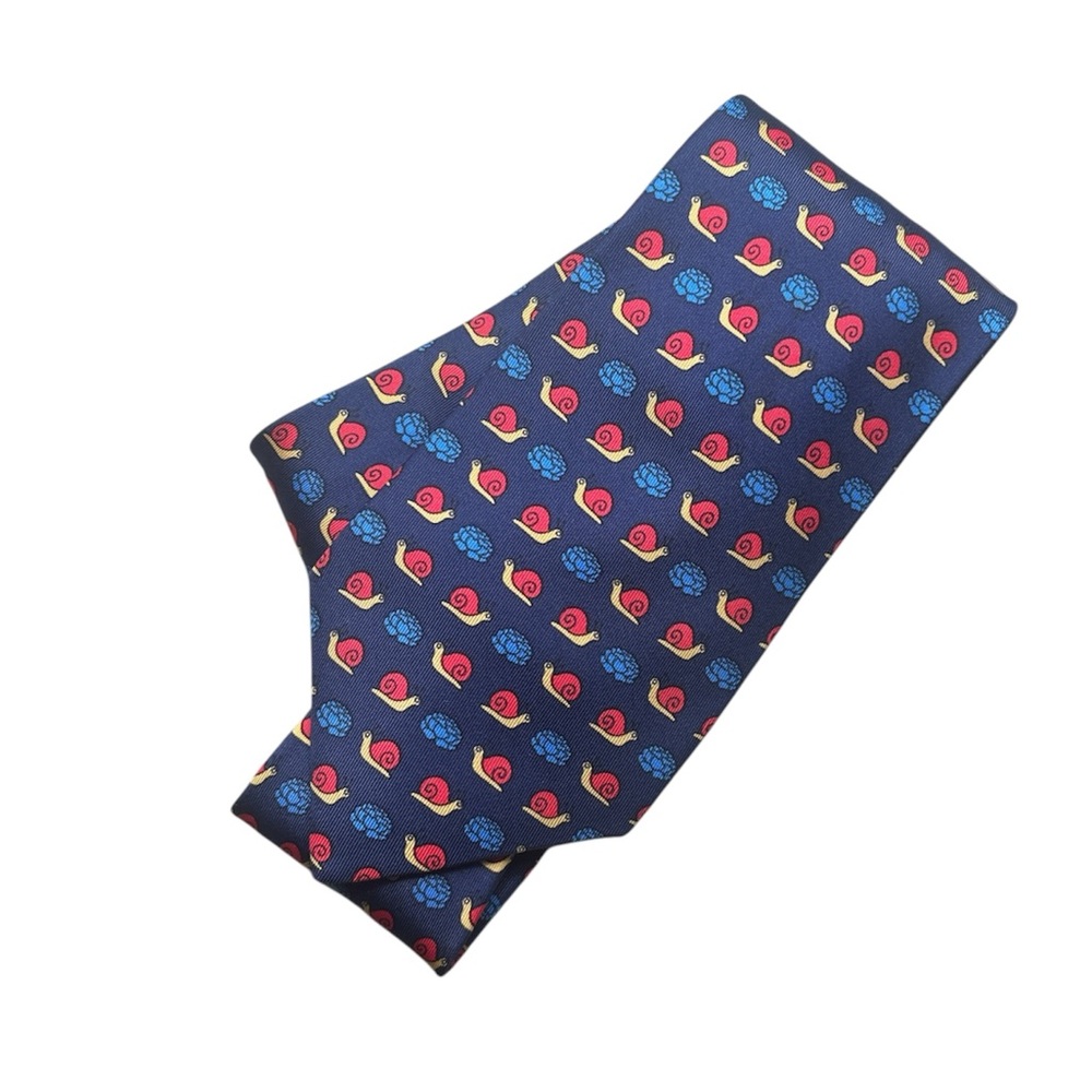HERMES Snail Patterned Silk Tie